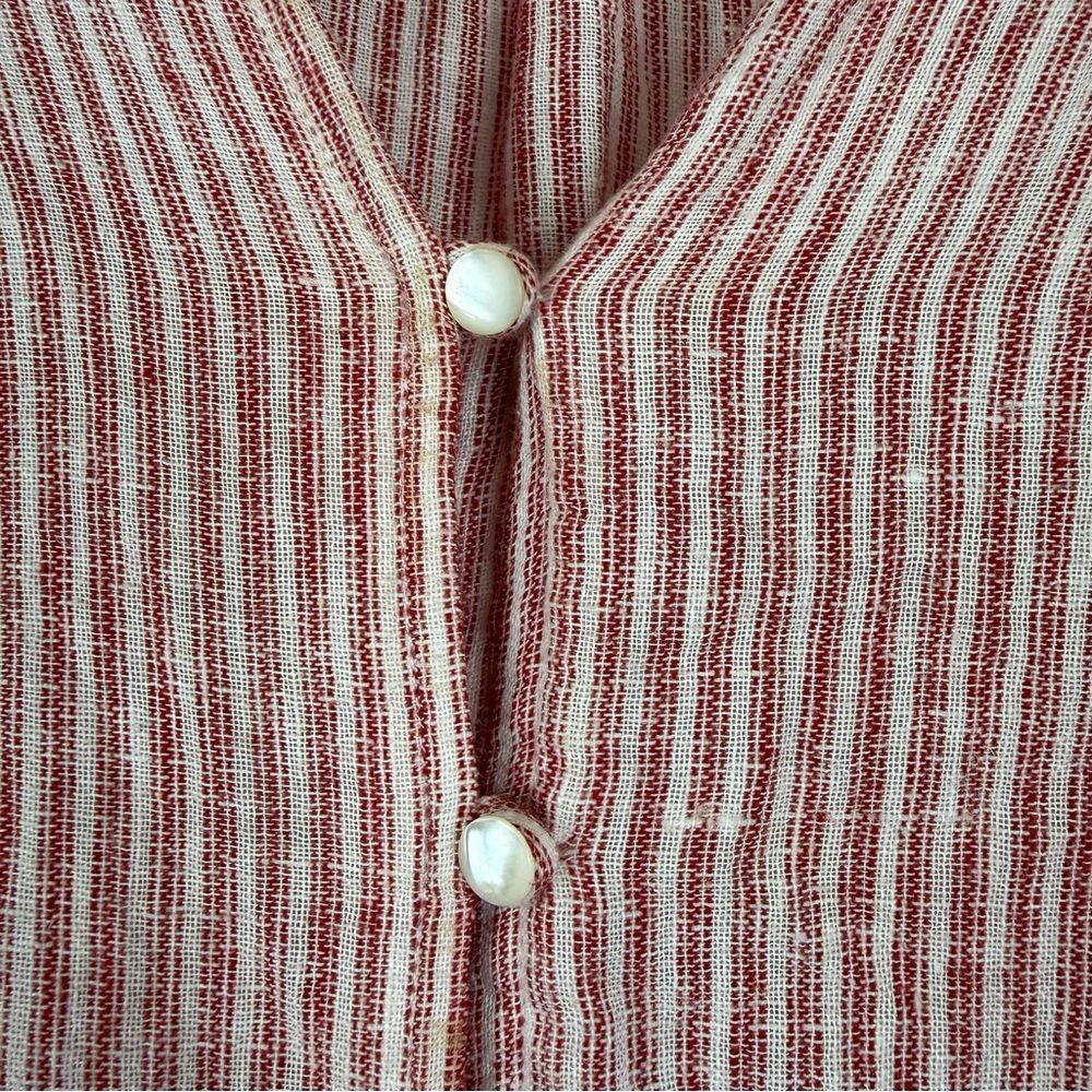 Rails Marti Scarlet Stripe Blouse Women's Size Small Linen Blend - Picture 3 of 7